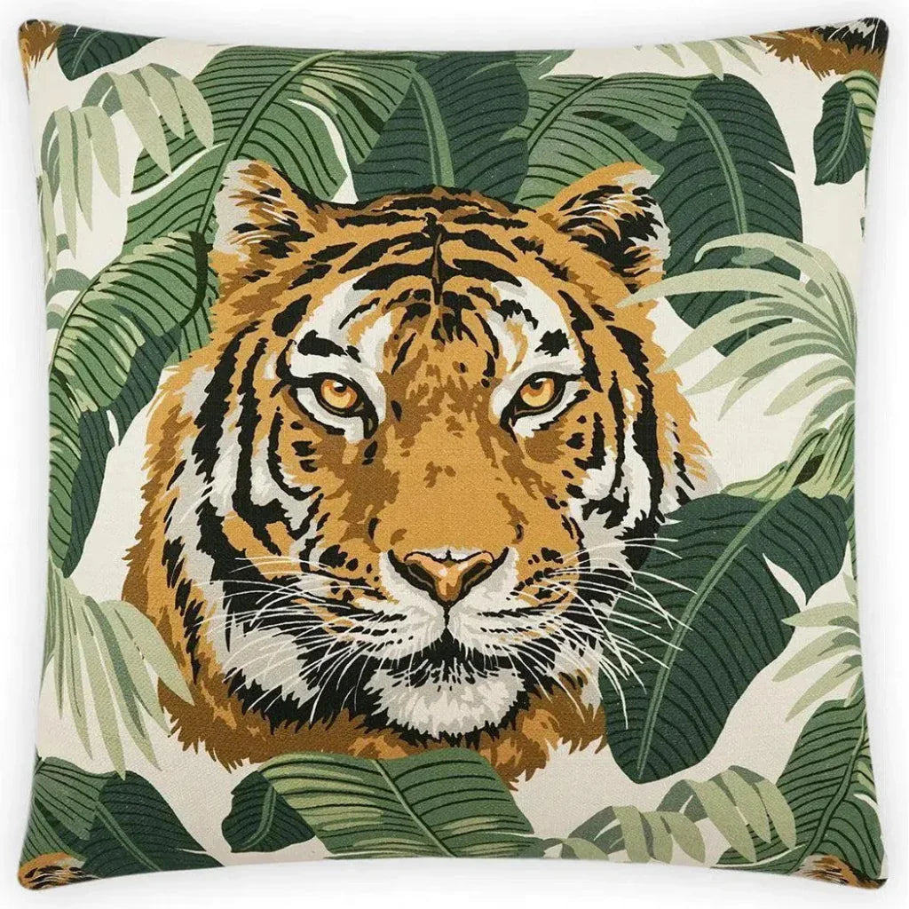 Tiger King Green Throw Pillow With Insert - LOOMLAN - D.V. Kap - Throw Pillows