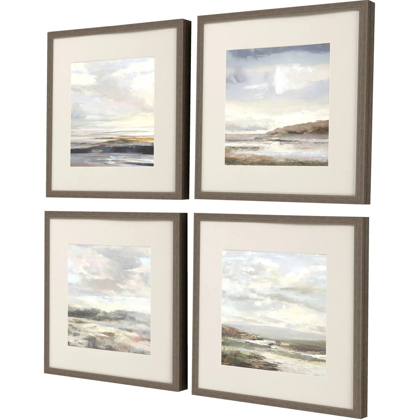 Tirwedd Glass Front Blue Canvas Art 4PC