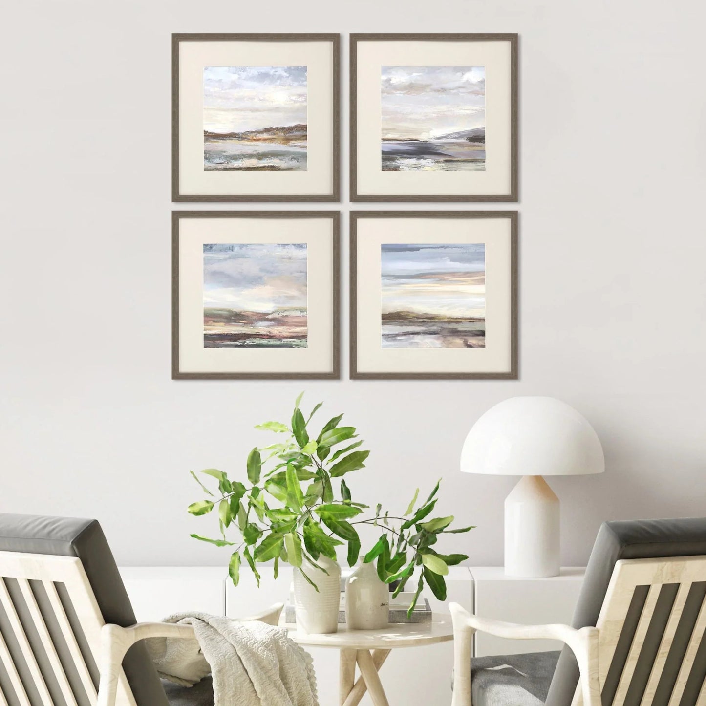 Tirwedd Glass Front Blue Canvas Art 4PC