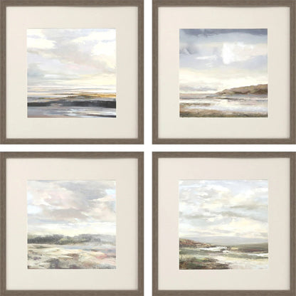 Tirwedd Glass Front Blue Canvas Art 4PC