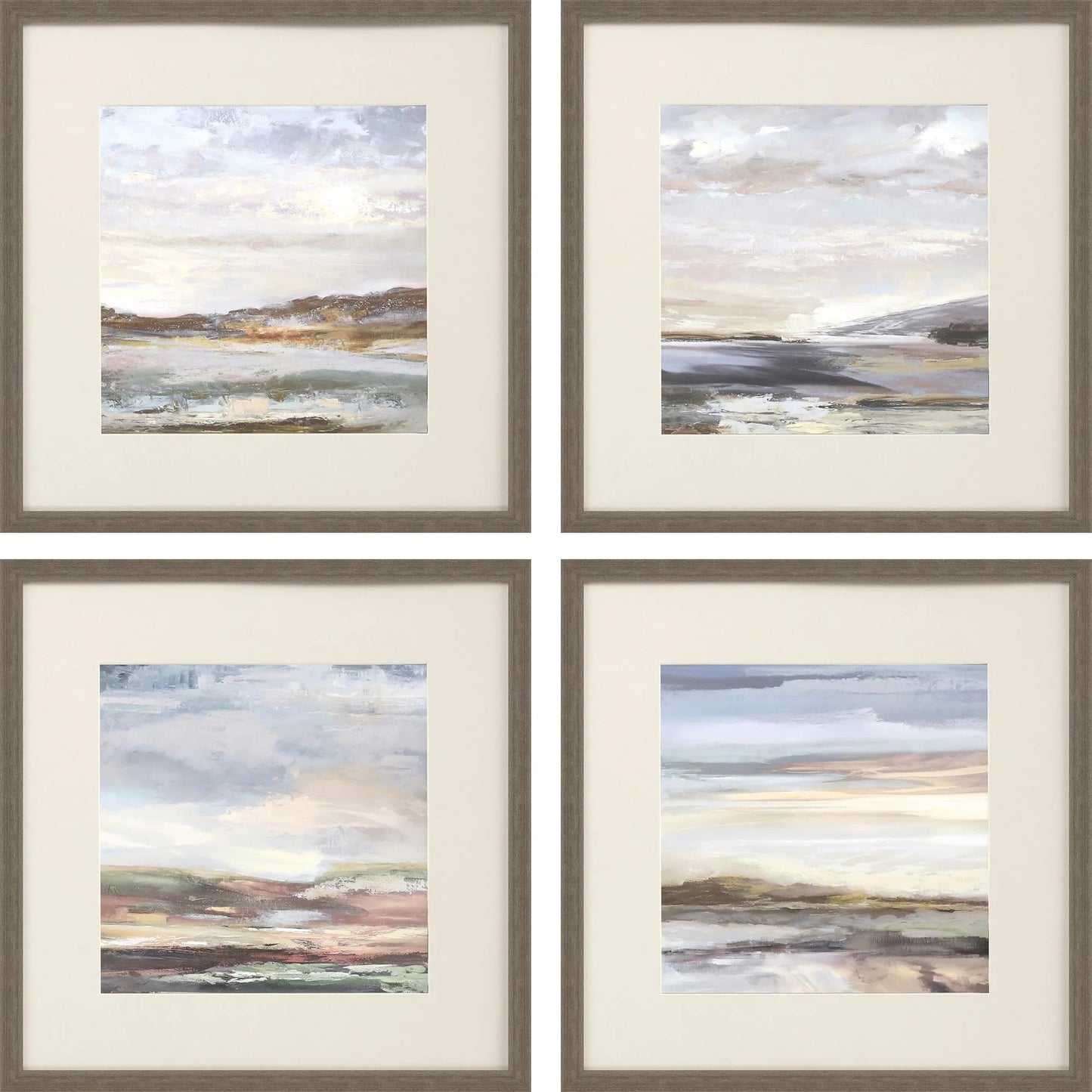 Tirwedd Glass Front Blue Canvas Art 4PC