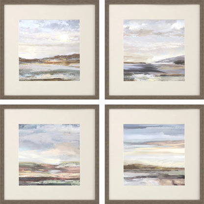 Tirwedd Glass Front Blue Canvas Art 4PC