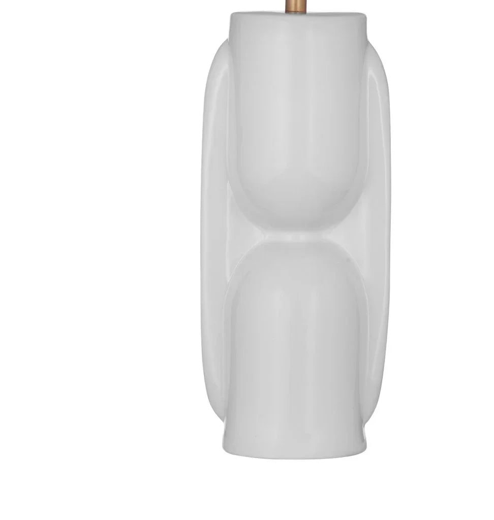 Tolland Glossy White Finish Table Lamp - LOOMLAN - Bassett Mirror - Table Lamps