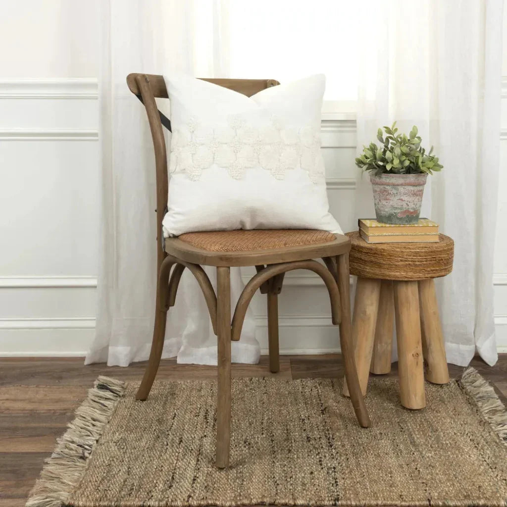 Tonal Geometric Ivory Pillow With Insert - LOOMLAN - LOOMLAN - Throw Pillows