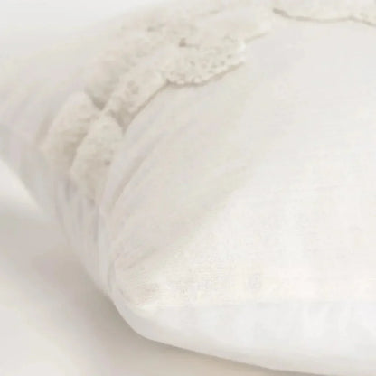 Tonal Geometric Ivory Pillow With Insert - LOOMLAN - LOOMLAN - Throw Pillows