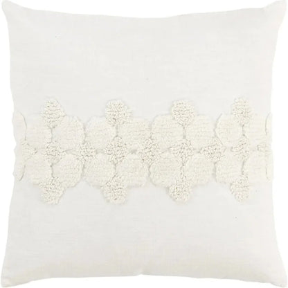 Tonal Geometric Ivory Pillow With Insert - LOOMLAN - LOOMLAN - Throw Pillows