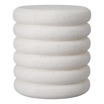 Torus 20 in. Round Chalk White Terrazzo Garden Stool-Garden Stools-Emissary-LOOMLAN