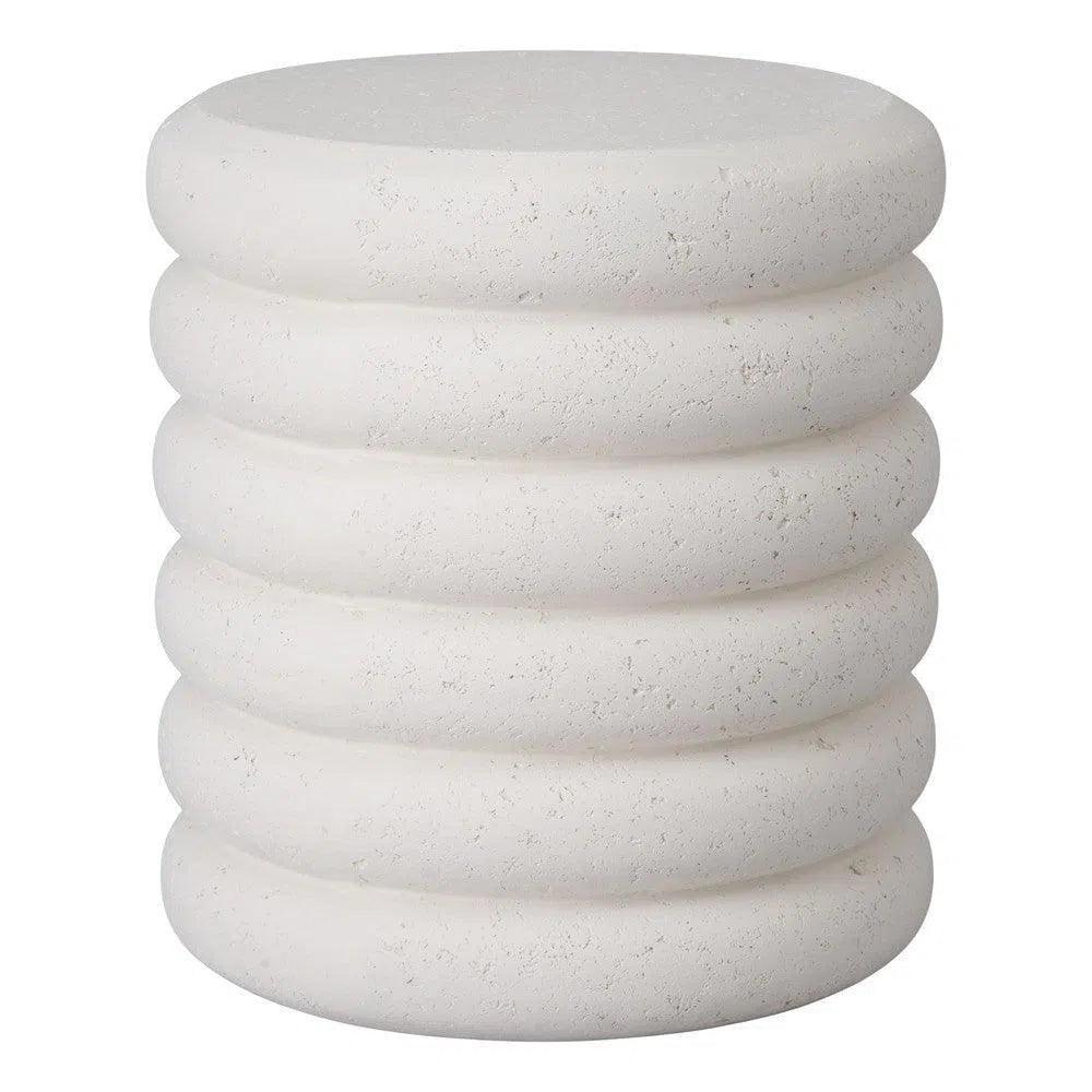 Torus 20 in. Round Chalk White Terrazzo Garden Stool-Garden Stools-Emissary-LOOMLAN