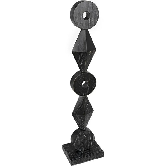 Totem Cinder Black Sculpture - LOOMLAN - Noir - Statues & Sculptures