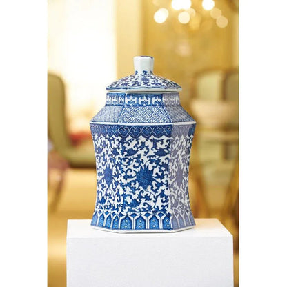 Tower Hexagonal Porcelain Vase - LOOMLAN - Chelsea House - Vases & Jars