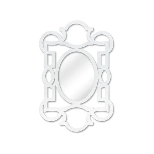 Tracery Metal Framed White Wall Mirror - LOOMLAN - Chelsea House - Wall Mirrors