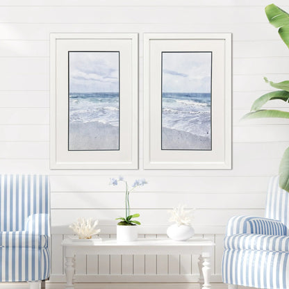 Tranquil Ocean Blue Framed Wall Art 2PC -- view 2