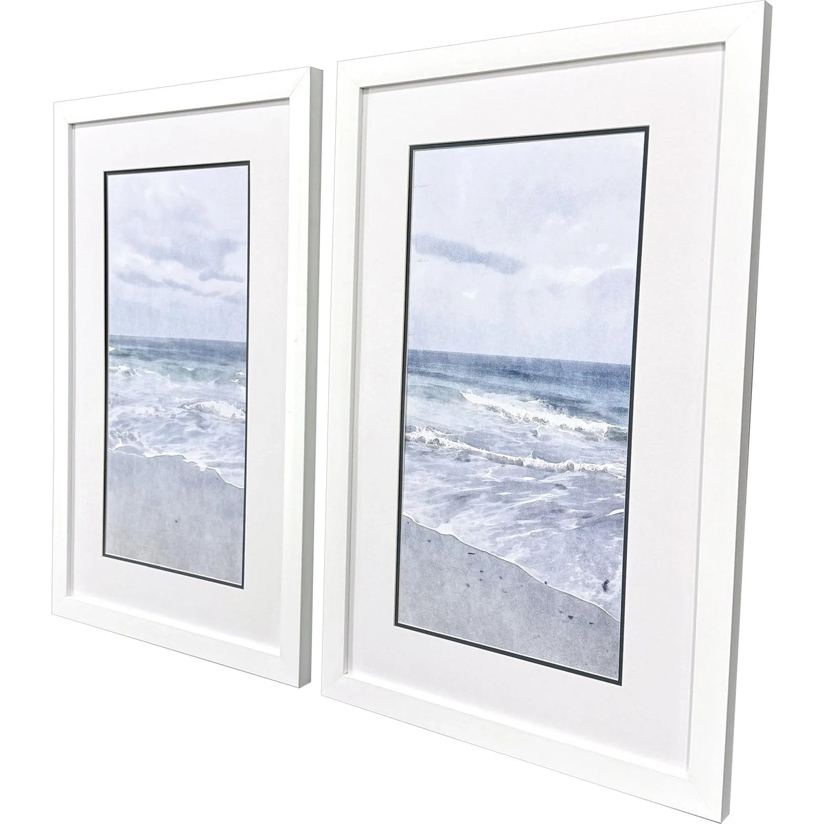 Tranquil Ocean Blue Framed Wall Art 2PC -- view 3
