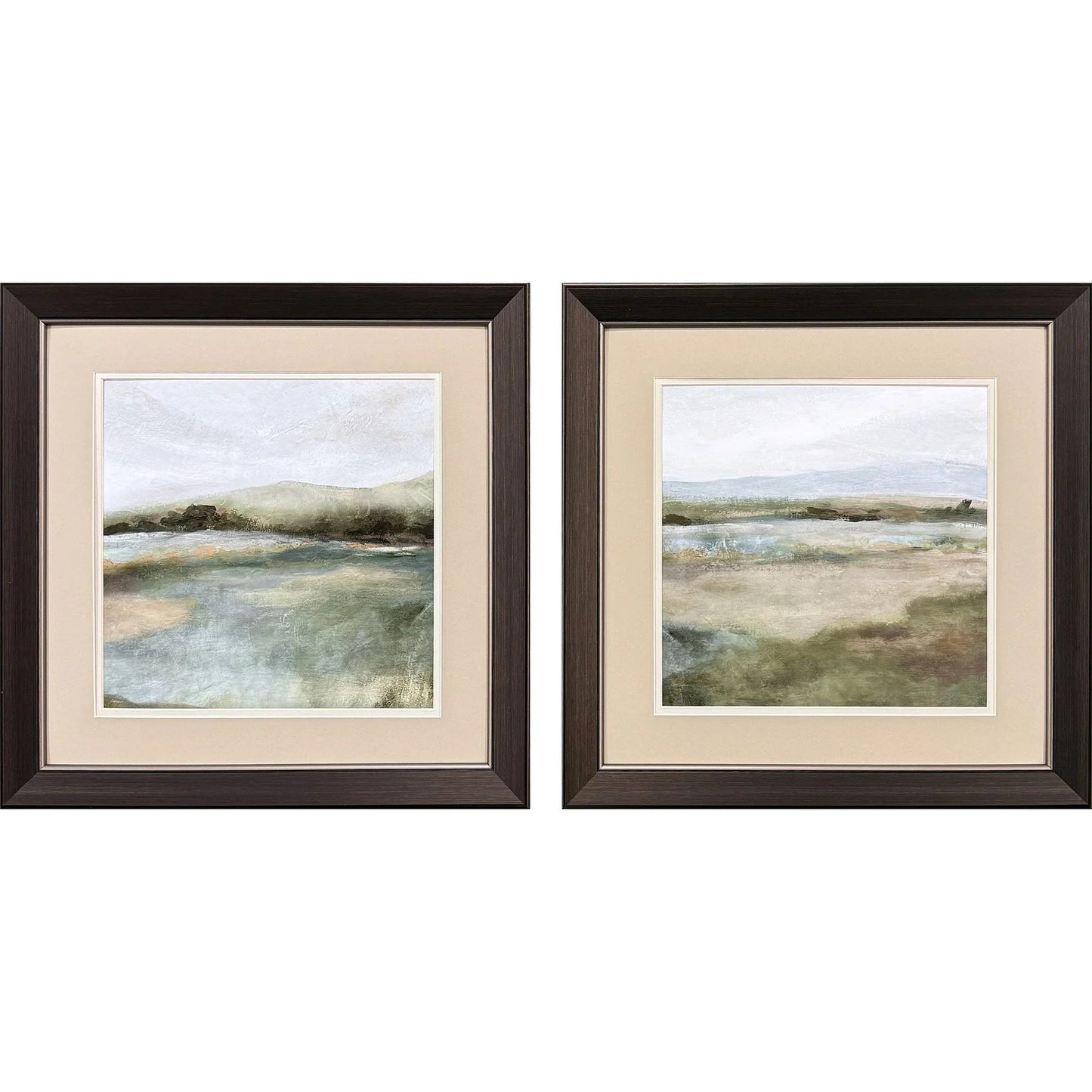 Tranquil Valley Views Green Canvas Art 2PC