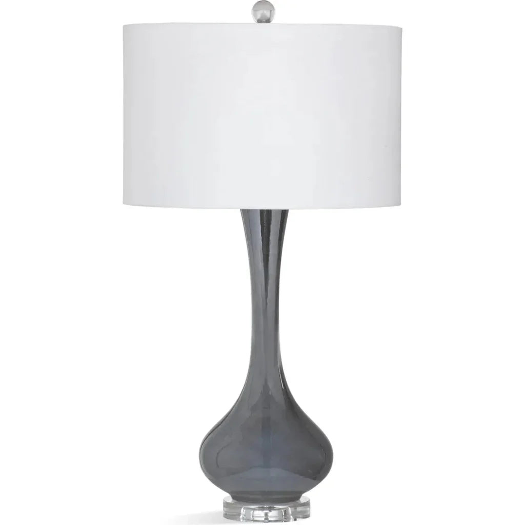 Trey Wood Grey Table Lamp - LOOMLAN - Bassett Mirror - Table Lamps
