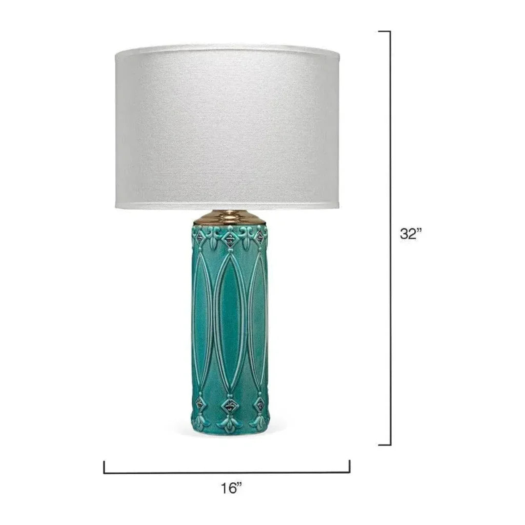Turquoise Ceramic Tabitha Table Lamp - LOOMLAN - Jamie Young - Table Lamps
