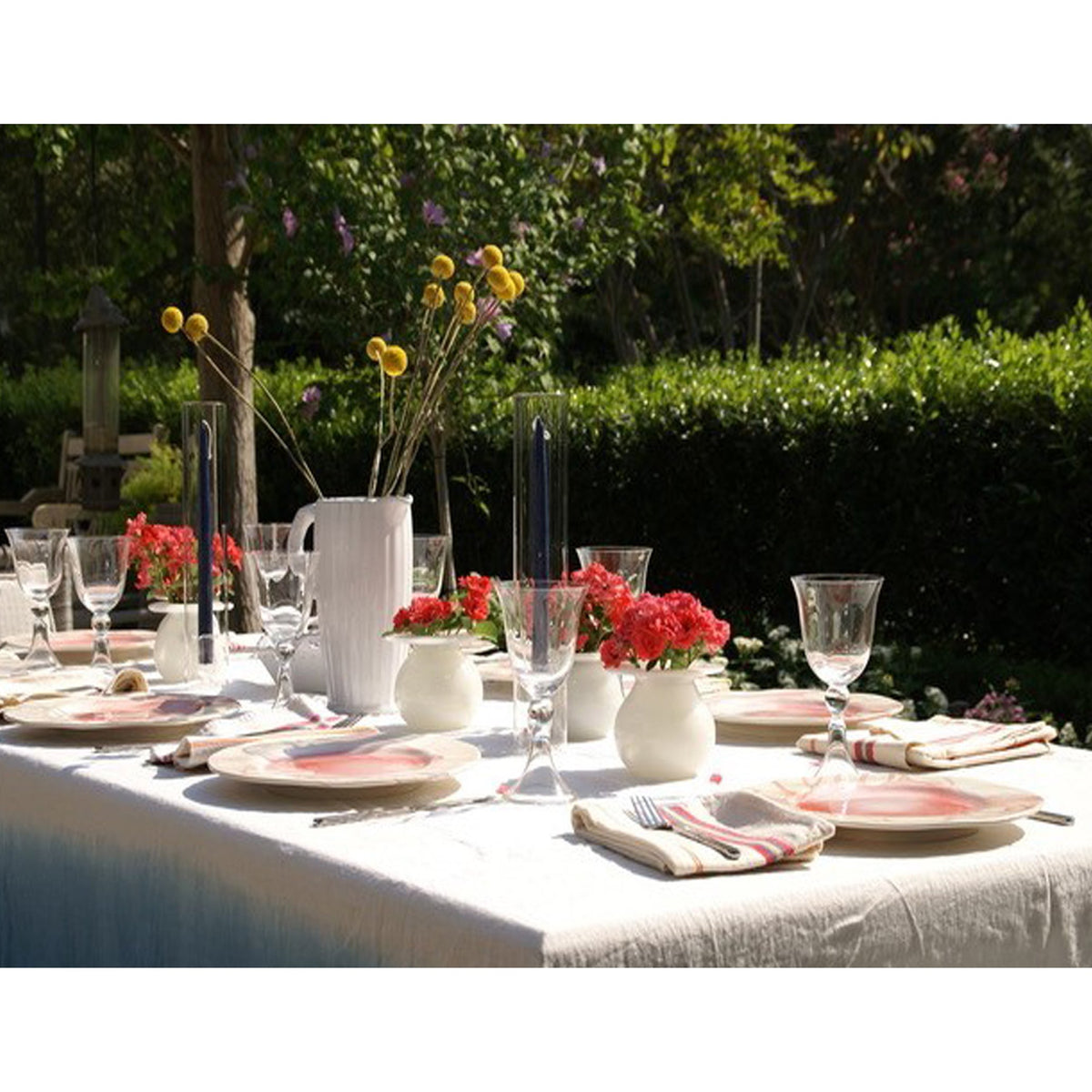 Two Piece Clear Glass Candleholder with Cylinder 4PC