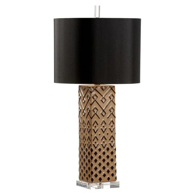 Ujamaa Square Base Brown Table Lamp - LOOMLAN - Wildwood - Table Lamps