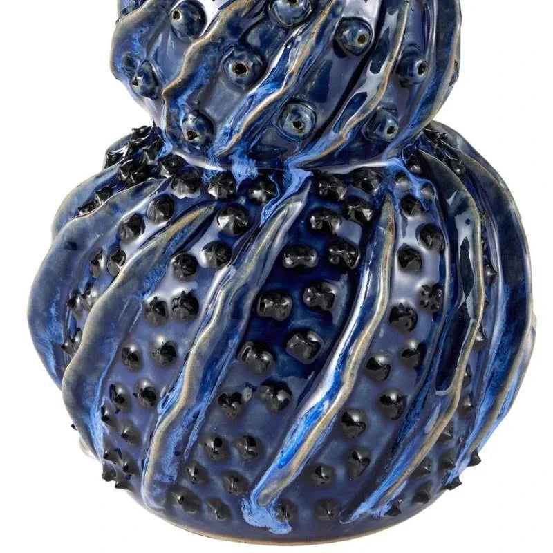 Undersea Dark Blue Ceramic Table Lamp - LOOMLAN - Currey & Co - Table Lamps