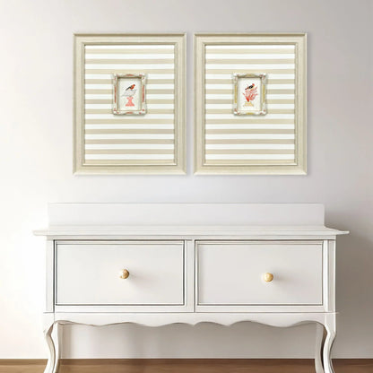 Underwater Collage Wood Frame Blue Canvas Art 2PC