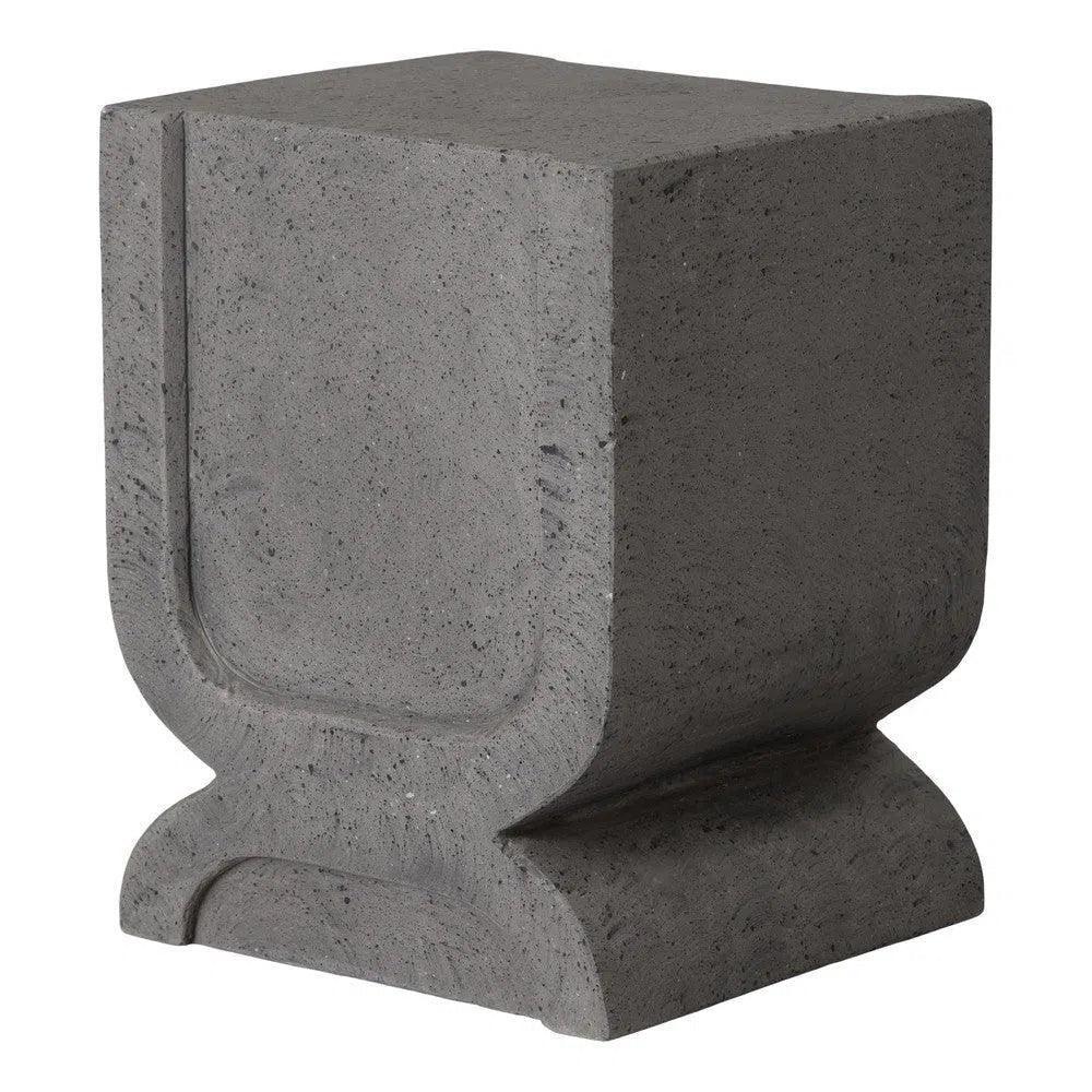 Uri 18 in. Square Terrazzo Garden Stool-Garden Stools-Emissary-Terrazzo Gray-LOOMLAN