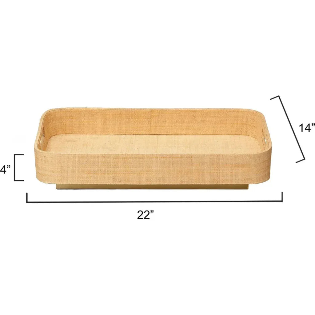 Utopia Footed Raffia Tray