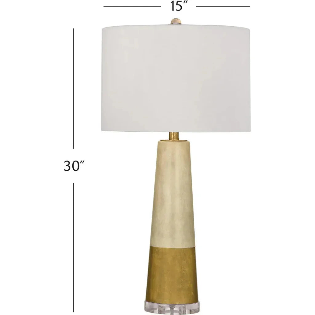 Vargas Cement Gold Table Lamp - LOOMLAN - Bassett Mirror - Table Lamps
