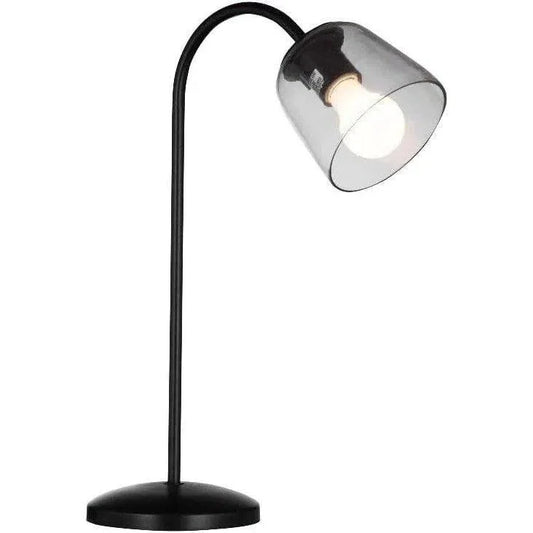 Veen Iron and Aluminum Black Desk Lamp - LOOMLAN - Bassett Mirror - Table Lamps