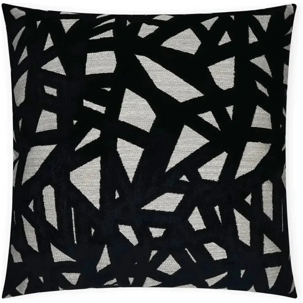 Veleri Black Abstract Black Grey Large Throw Pillow - LOOMLAN - D.V. Kap - Throw Pillows