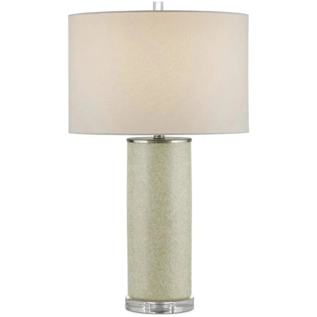Verdure Cylinder Green Table Lamp - LOOMLAN - Currey & Co - Table Lamps