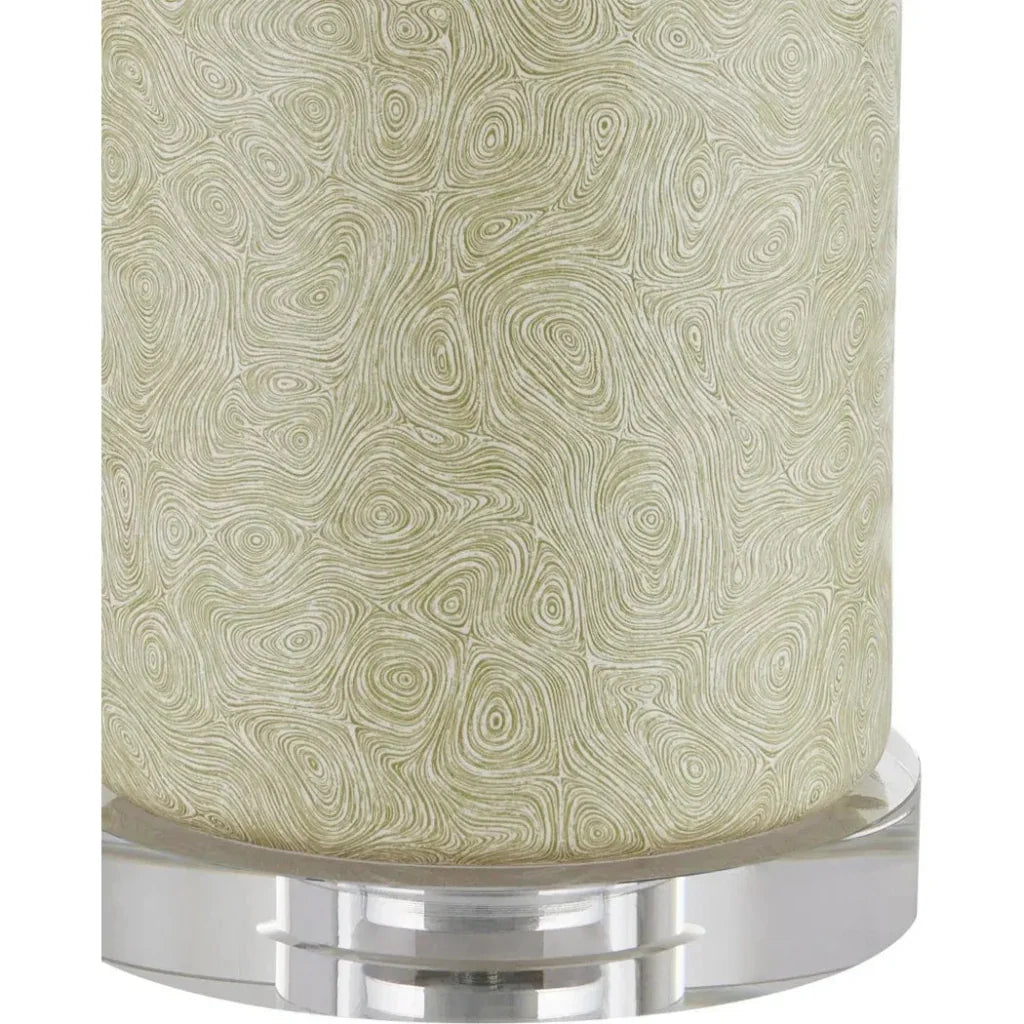 Verdure Cylinder Green Table Lamp - LOOMLAN - Currey & Co - Table Lamps