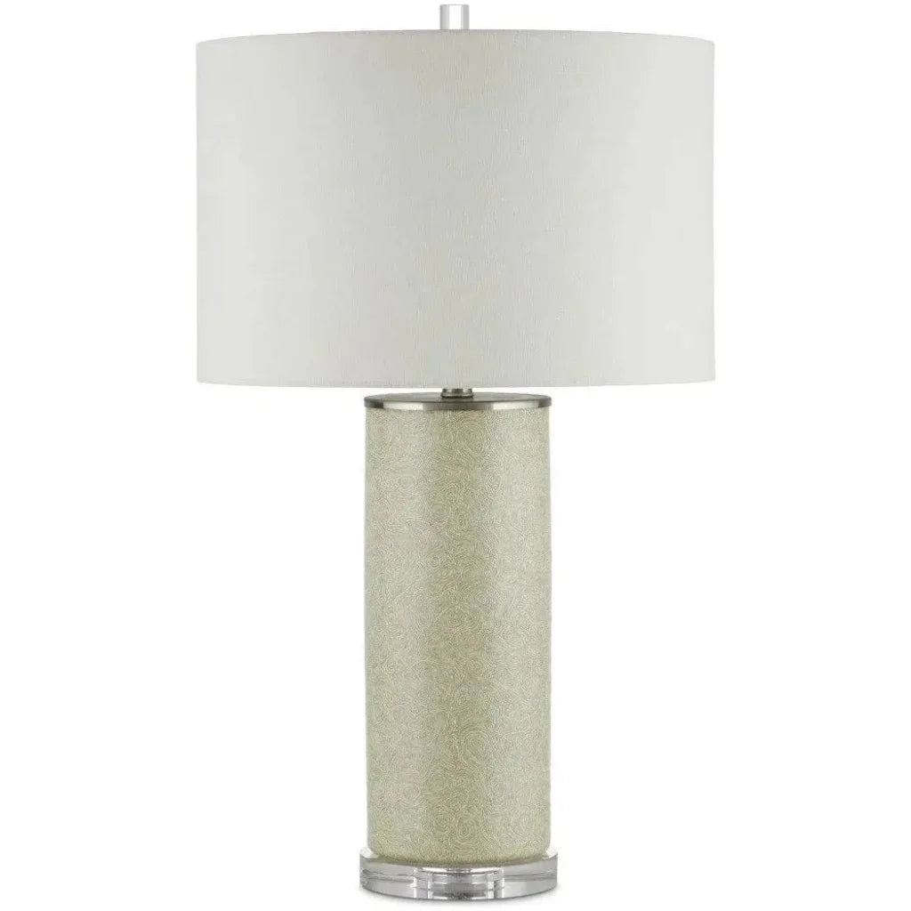 Verdure Cylinder Green Table Lamp - LOOMLAN - Currey & Co - Table Lamps