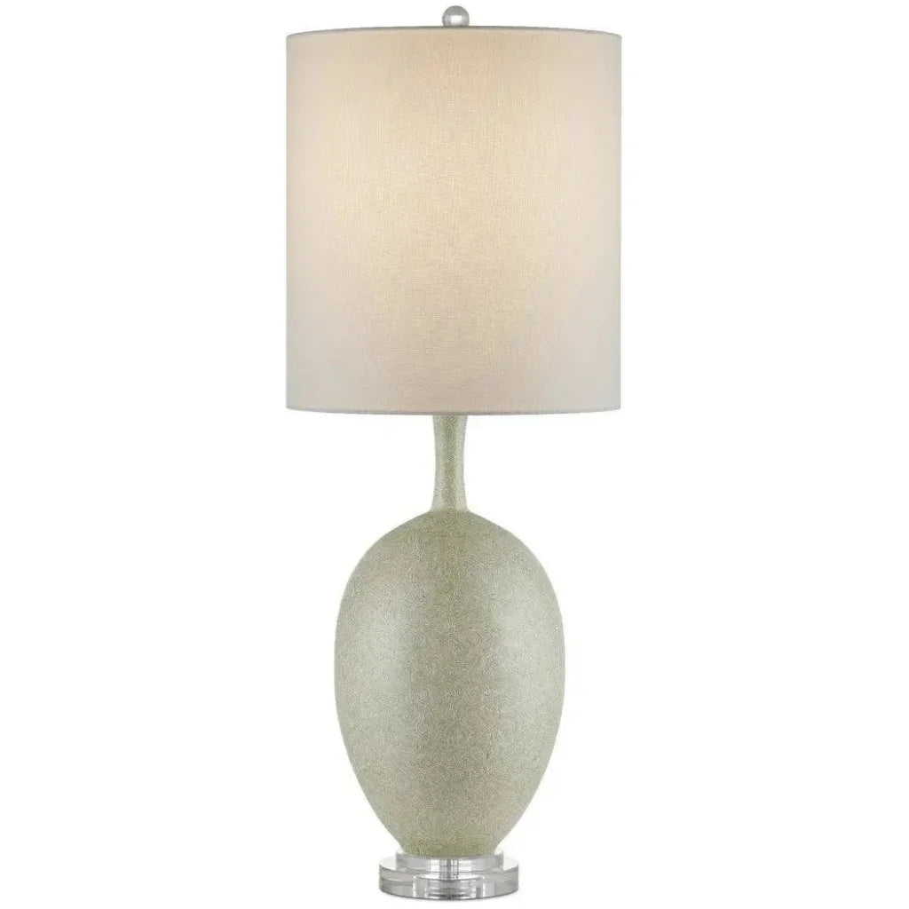 Verdure Porcelain & Optic Crystal Green Table Lamp - LOOMLAN - Currey & Co - Table Lamps