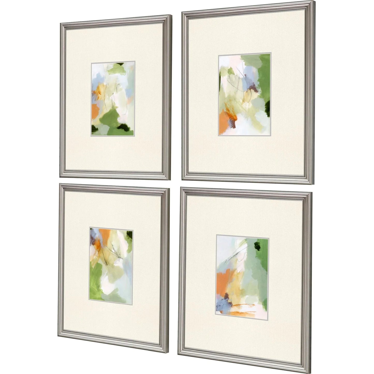 Verdure Wood Frame Green Canvas Art 4PC