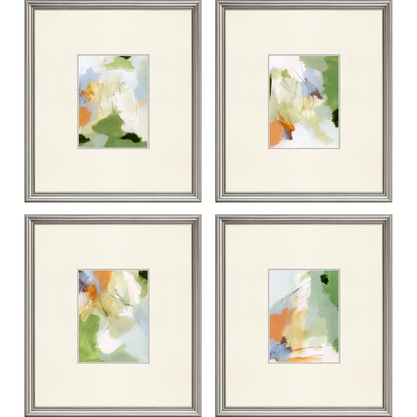 Verdure Wood Frame Green Canvas Art 4PC