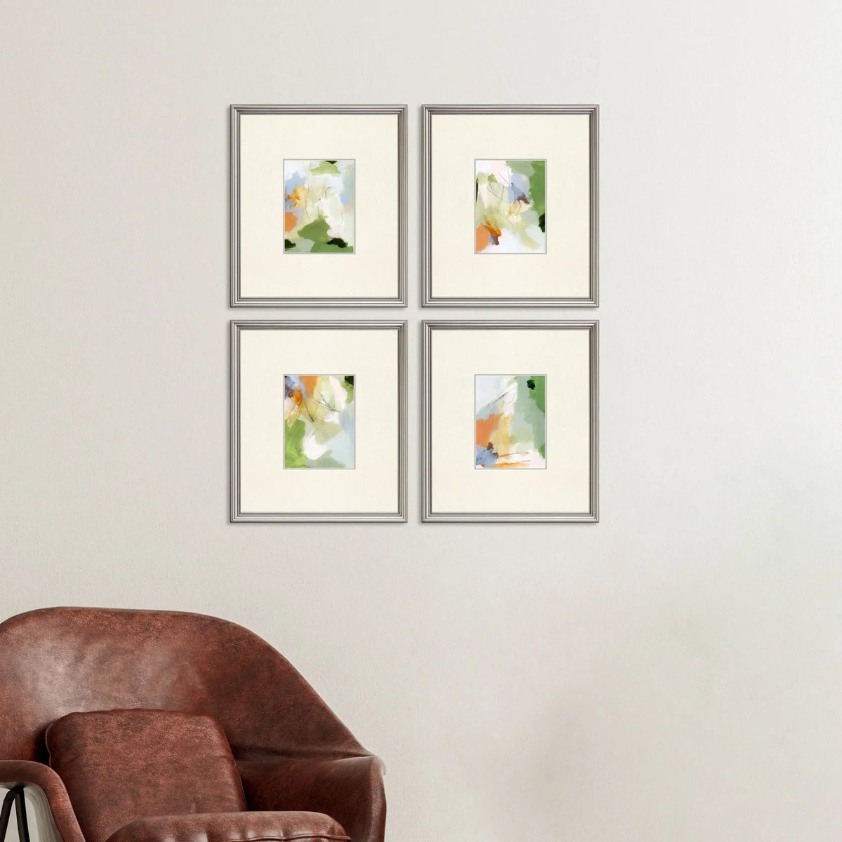 Verdure Wood Green Framed Wall Art 4PC -- view 2