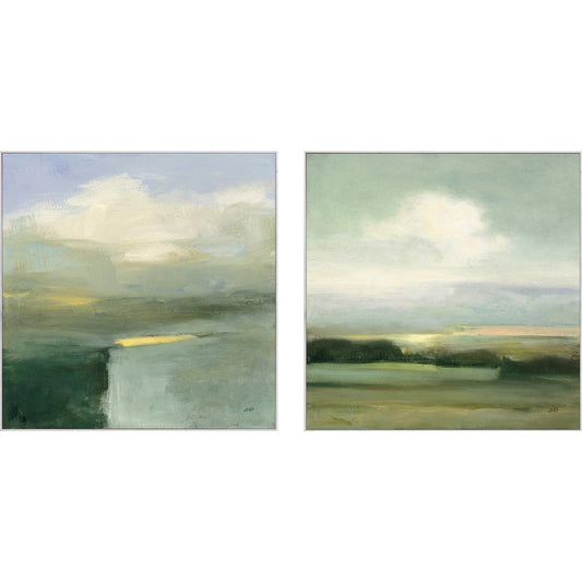 View Wood Green Framed Wall Art 2PC