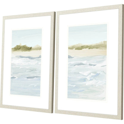 View of the Shore Blue Canvas Art 2PC