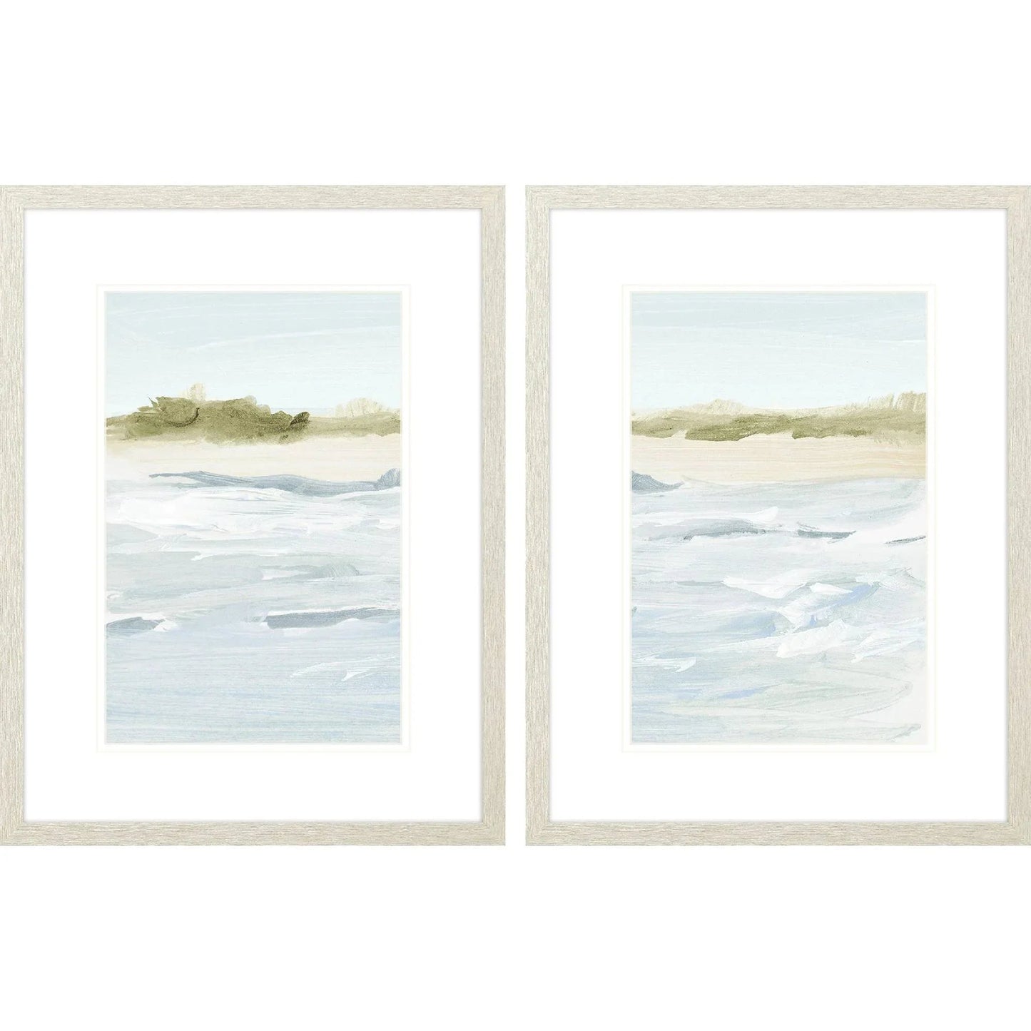 View of the Shore Blue Canvas Art 2PC