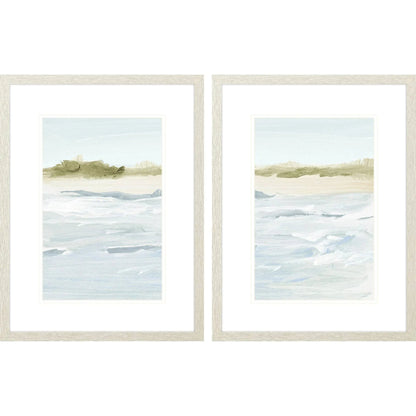 View of the Shore Blue Canvas Art 2PC