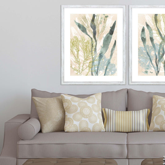 Vintage Ocean Jewels Wood Frame Canvas Art