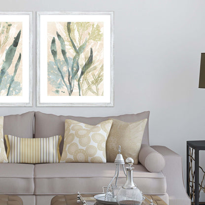 Vintage Ocean Jewels Wood Frame Canvas Art