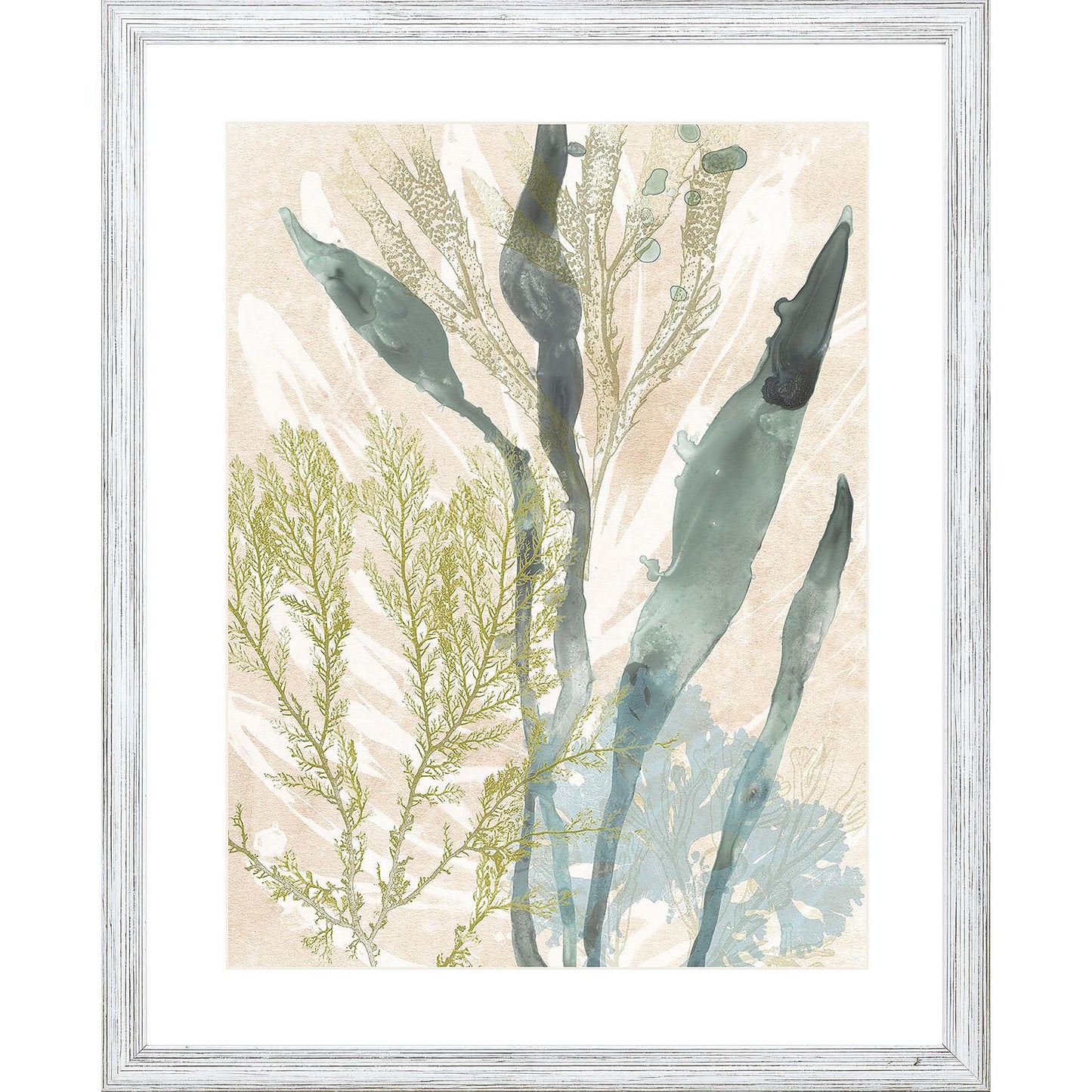 Vintage Ocean Jewels Wood Frame Canvas Art