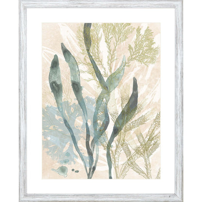 Vintage Ocean Jewels Wood Frame Canvas Art