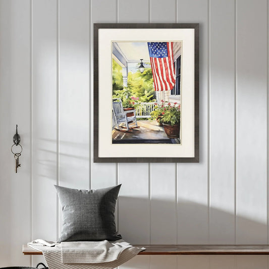 Vintage Porch I Blue Canvas Art