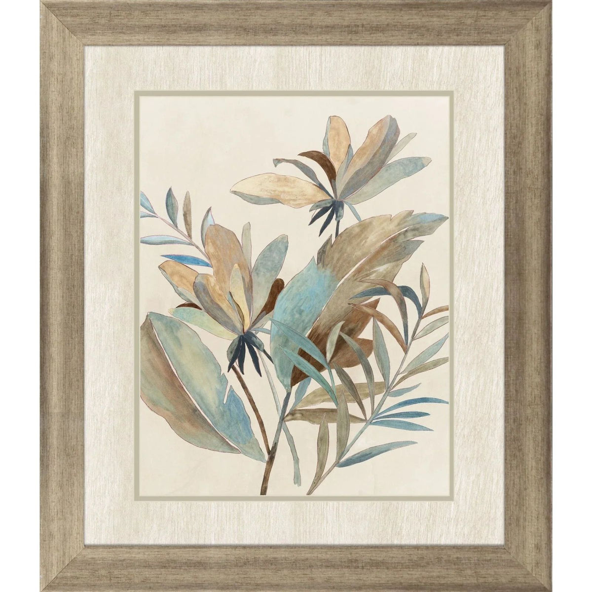 Vintage Tropics II Blue Framed Wall Art