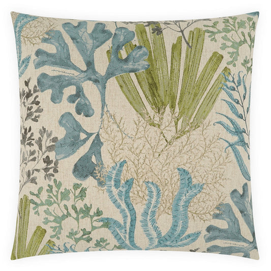 Wakame Teal Throw Pillow