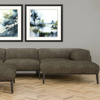 Wanderlust Calling Wood Frame Blue Canvas Art