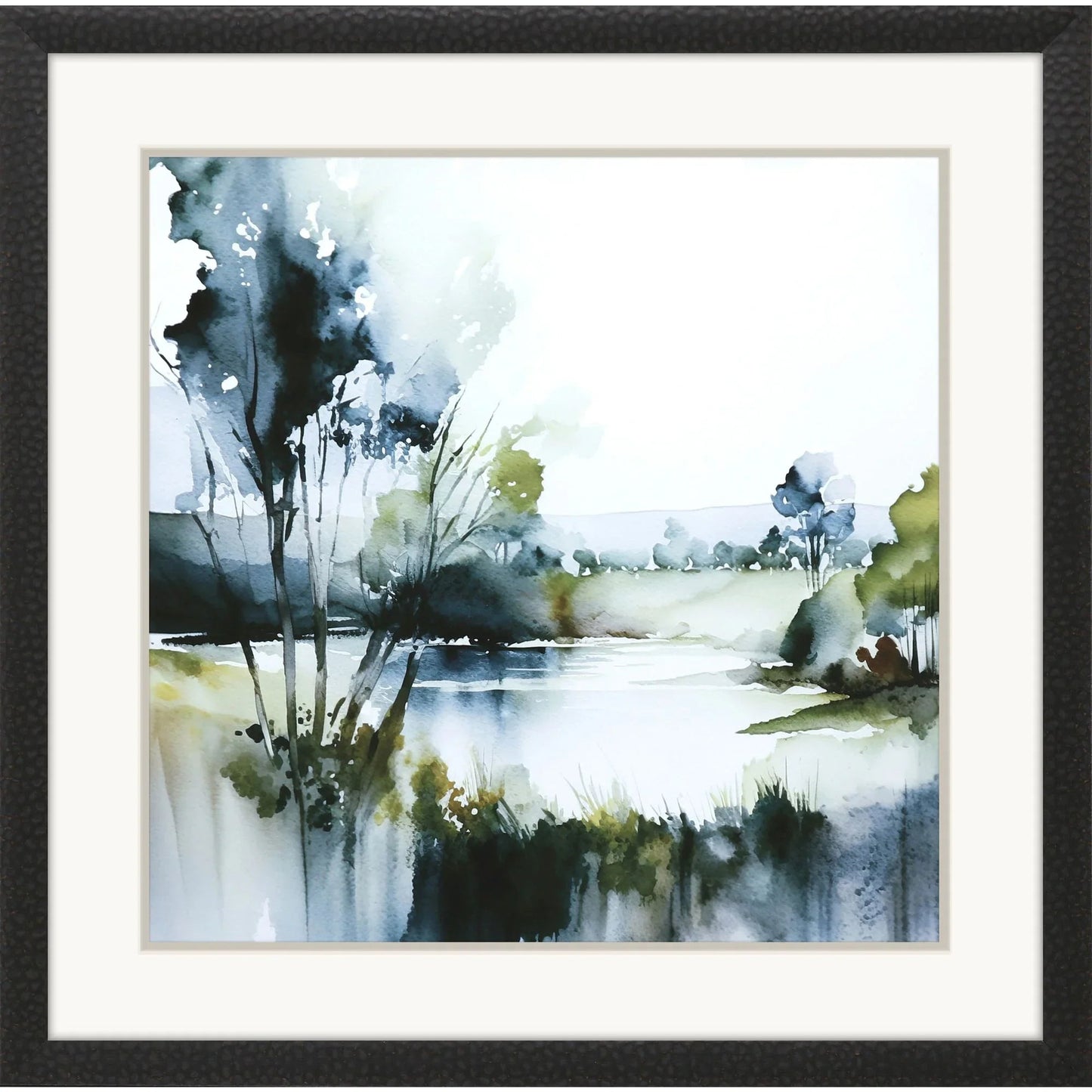 Wanderlust Calling Wood Frame Blue Canvas Art