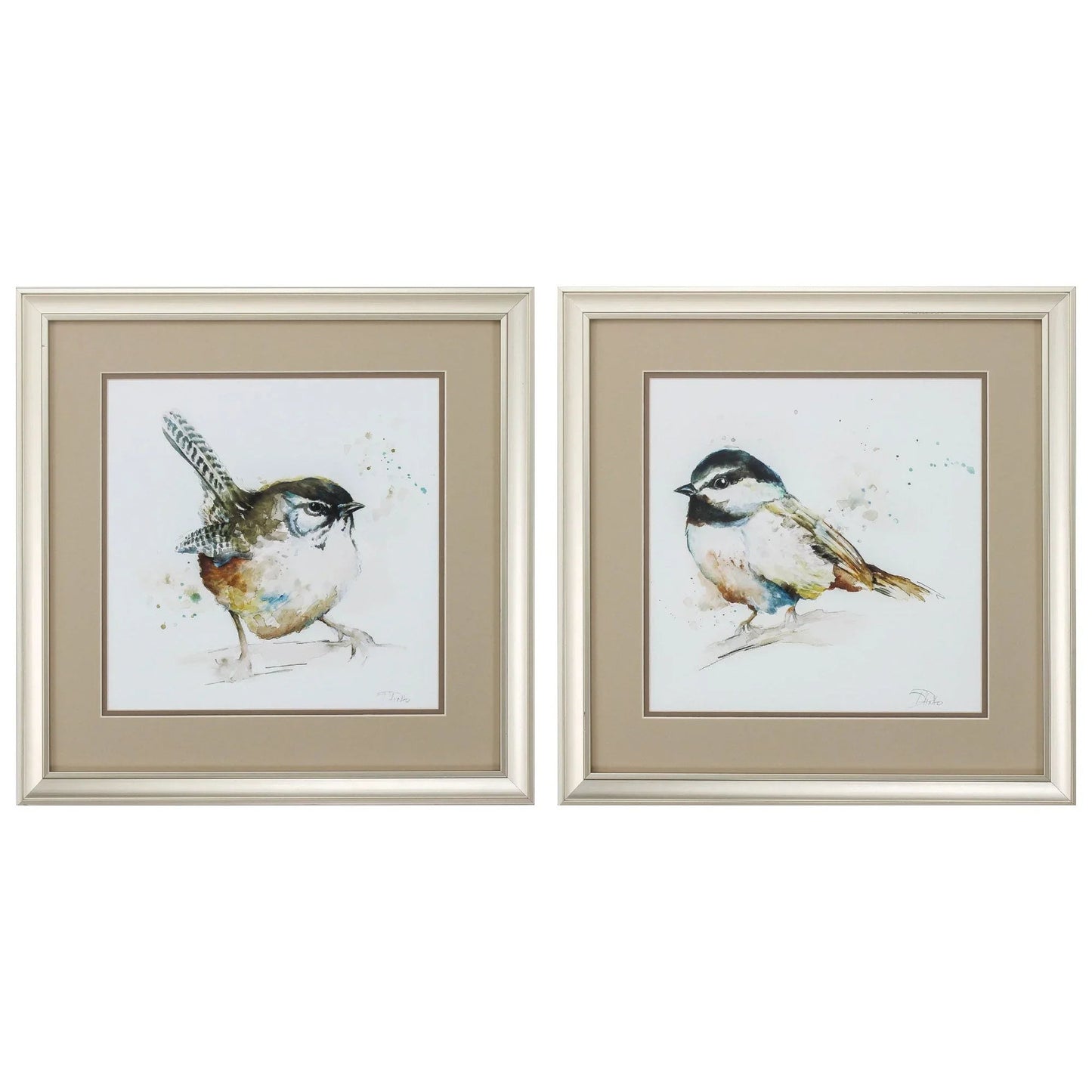 Watercolor Mountain Neutral Canvas Art 2PC